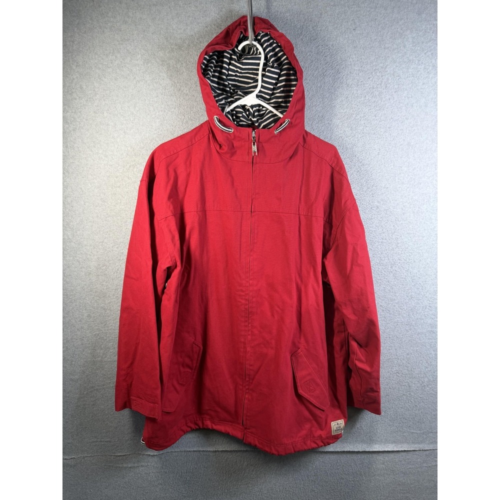 High‎ Sierra Jacket Mens Large Red Hooded Cotton Canvas Anorak Lined Outdoor